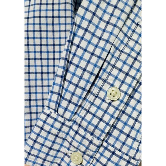 Ralph Lauren Button Down Classic Preppy Natural Stretch Boys Size 5 Blue Plaid - Picture 9 of 9